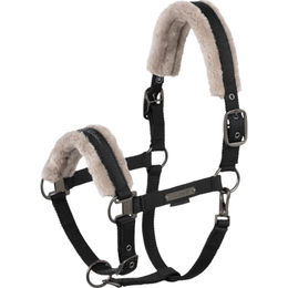 Eskadron Fellhalfter Double Pin Faux Fur Schwarz Platinum Pony – Bild 1 von 2
