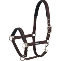 Produktbild von Eskadron Halfter Basics mit Dornschnalle aus Nylon in Dark Brown Größe XWB