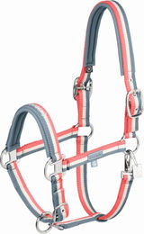 Eskadron Halfter Double Pin für Warmblut in Steel Blue Greige Coral Blossom – Bild 1 von 2