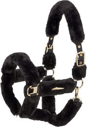 Produktbild von Eskadron Halfter Faux Fur Complete Heritage Schwarz Gold