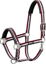 Eskadron Halfter Pin Buckle VB für Vollblut aus Nylon in Anthra-Creme-Rustic Red – Bild 1 von 3