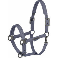 Produktbild von Eskadron Halfter Sparkle Double Pin Platinum aus Kunstleder in Silber und Blau für Warmblut