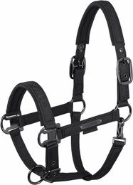 Eskadron Halfter Sparkle Double Pin Platinum aus Kunstleder Schwarz Größe M – Bild 1 von 2