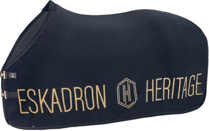 Eskadron Heritage Fleece Abschwitzdecke für Pferde XL Schwarz Blau – Bild 1 von 2