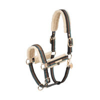 Produktbild von Eskadron Heritage Halfter Double Pin mit Teddyfleece für Ponys in Schwarz Grün Almond