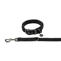 Produktbild von Eskadron Hundeset Halsband und Leine aus Velours in Schwarz Größe S