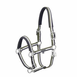 Produktbild von Eskadron Pferdehalfter Classic Sports Double Pin Leder Navy Beige Grün Größe V