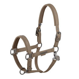Produktbild von Eskadron Platinum Halfter Double Pin aus Kunstleder für Pferde Vollblut in Smoky Taupe