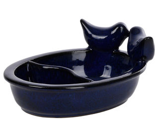 Esschert Design 2 in 1 Keramik Futter- und Trinkschalen Blau – Bild 1 von 3