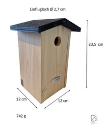 Esschert Design Meisenkasten Pimpelmees Zwart Dak aus Holz in Schwarz und Natur – Bild 1 von 4