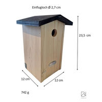 Produktbild von Esschert Design Meisenkasten Pimpelmees Zwart Dak aus Holz in Schwarz und Natur