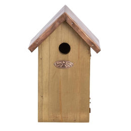 Esschert Design Nistkasten für Meisen aus Holz mit Kupferdach in Natur und Braun – Bild 1 von 10