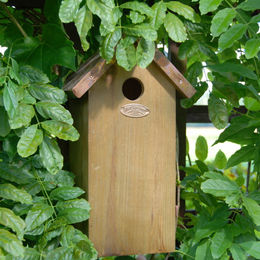 Esschert Design Nistkasten Meisenkasten aus Holz mit Kupferdach in Braun – Bild 1 von 6