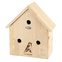 Esschert Design Spatzenvilla Vogelhaus aus Holz in Braun – Bild 1 von 10