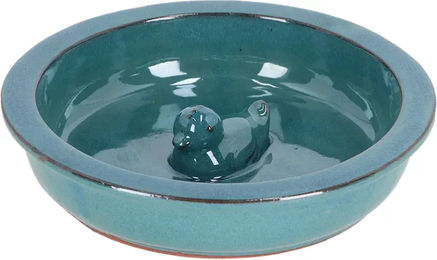 Esschert Design Vogelbad Ente rund aus Keramik in Türkis – Bild 1 von 2