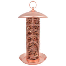 Esschert Design Vogelfutterkorb Futtersäule im Silo-Design aus Metall in Kupfer-Optik – Bild 1 von 4