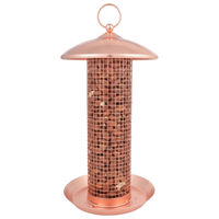 Produktbild von Esschert Design Vogelfutterkorb Futtersäule im Silo-Design aus Metall in Kupfer-Optik