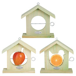 Esschert Design Vogelhaus Apfelhäuschen Futterstation aus Holz in Grün – Bild 1 von 7