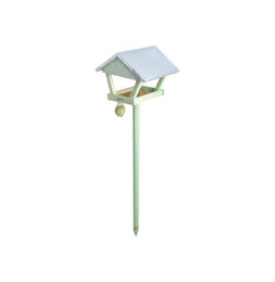 Esschert Design Vogelhaus aus Holz mit Dach und Futterball-Haken Braun 28 x 28 x 120 cm – Bild 1 von 3