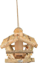 Esschert Design Vogelhaus aus Holz mit Strohdach und Silo in Braun zum Hängen – Bild 1 von 2