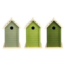 Esschert Design Vogelhaus Gefallene Fruits aus Holz in Grün – Bild 1 von 5