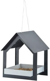 Esschert Design Vogelhaus hängend aus Metall in Anthrazit Weiß 19,3 x 19,1 x 23,2 cm – Bild 1 von 7