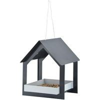 Produktbild von Esschert Design Vogelhaus hängend aus Metall in Anthrazit Weiß 19,3 x 19,1 x 23,2 cm