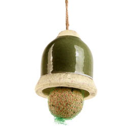 Produktbild von Esschert Design Vogelhaus Meisenknödel Halter Futterglocke aus Keramik in Grün XXL - 1 Stk.