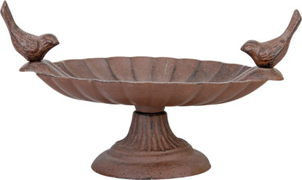 Esschert Design Vogeltränke aus Gußeisen mit Vogelmotiv in Braun - 1 Stk. – Bild 1 von 6