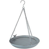 Produktbild von Esschert Design Vogeltränke aus Metall Grau hängend 30,4 x 30,4 x 5,8 cm