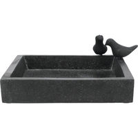 Produktbild von Esschert Design Vogeltränke aus Terrazzo in Schwarz 31,7 x 31,7 x 12,4 cm quadratisch