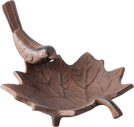 Esschert Design Vogeltränke Blatt aus Gusseisen in Braun – Bild 1 von 3