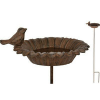 Produktbild von Esschert Design Vogeltränke und Vogelbad aus Metall in Braun auf Stab