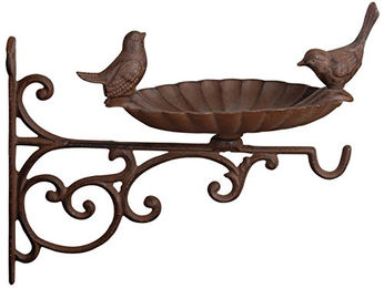 Esschert Design Wandfutterschale aus Metall für Vögel in Braun – Bild 1 von 4