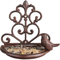 Produktbild von Esschert Design Wandfutterschale aus Metall in Braun für Vögel 18 x 18 cm