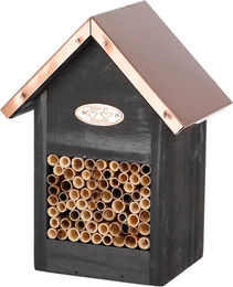 Esschert Design Wildbienenhaus mit Kupferdach in Schwarz aus Metall – Bild 1 von 3