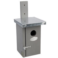 Produktbild von Esschert Design Zaunkönig Nistkasten für Wildvögel aus FSC Kiefernholz in Grau mit Metalldach