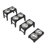 Produktbild von ESTEXO Doppel Hundenapf Futterstation aus Edelstahl höhenverstellbar Schwarz Silber