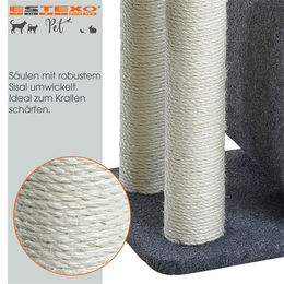 ESTEXO Katzenkratzbaum XXL in Grau mit Sisal 140 cm – Bild 1 von 9