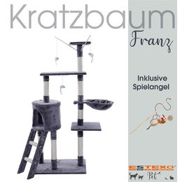 ESTEXO Kratzbaum für Katzen XXL 138 cm Hellgrau mit Sisal – Bild 1 von 13