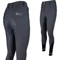 Produktbild von Estrelle Equestrian Iconic Reithose Damen Full Grip aus Nylon Größe S in Grau oder Schwarz
