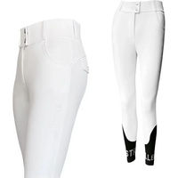 Produktbild von Estrelle Equestrian Signature Reithose für Damen mit Vollgrip aus Kunstleder in Weiß Größe 34