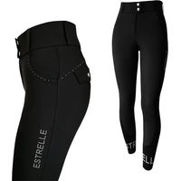 Produktbild von Estrelle Equestrian Signature SG Reithose aus Leder und Nylon für Damen in Schwarz Größe 42 mit Vollgrip