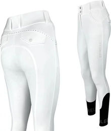 Produktbild von Estrelle Equestrian Turnierhose Full Grip Damen Weiß aus Nylon