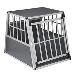 EUGAD Aluminium Hundetransportbox für Hunde und Katzen Grau Silber 85x65x69 cm – Bild 1 von 13