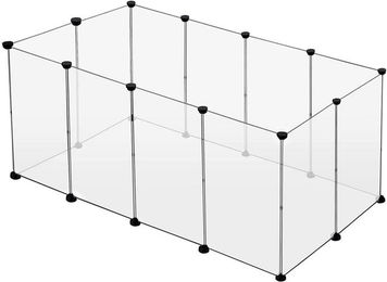 EUGAD Freigehege aus Kunststoff Weiß 200x100x70 cm mit 12 Platten - 12 x 50 cm – Bild 1 von 5