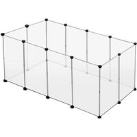 Produktbild von EUGAD Freigehege aus Kunststoff Weiß 200x100x70 cm mit 12 Platten - 12 x 50 cm