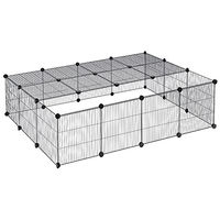 Produktbild von EUGAD Freigehege aus Metall für Kaninchen und Katzen Schwarz 147x111x37cm