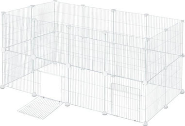 Produktbild von EUGAD Freigehege Laufstall mit Tür für Kaninchen Meerschweinchen und Chinchilla 142x72x72cm