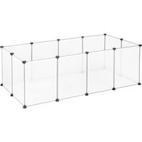 Produktbild von EUGAD Freilaufgehege DIY aus Kunststoff für Kaninchen Hasen Meerschweinchen Hamster 145x75x46 cm